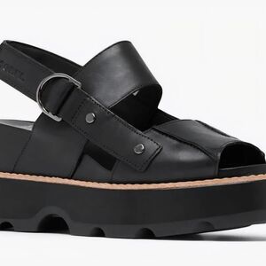 Sorel Women's Black Platform Sandals